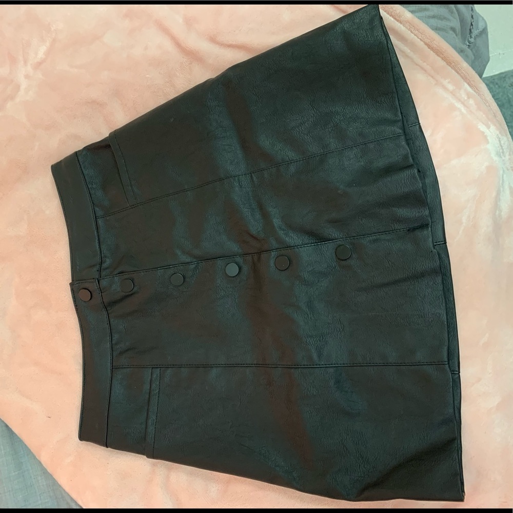 Black leather skirt